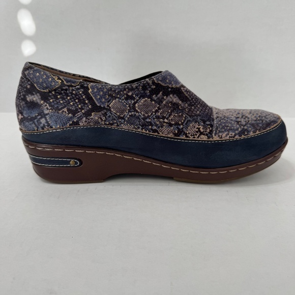 Spring Step Women's L'Artiste-Burbank Python Blu Sz 9.5-10 Slip on Clogs - Picture 8 of 11